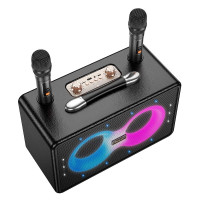 Колонка Bluetooth Hoco HA8 + 2 мікрофона Black, Чорний
