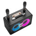 Колонка Bluetooth Hoco HA8 + 2 микрофона Black, Чёрный