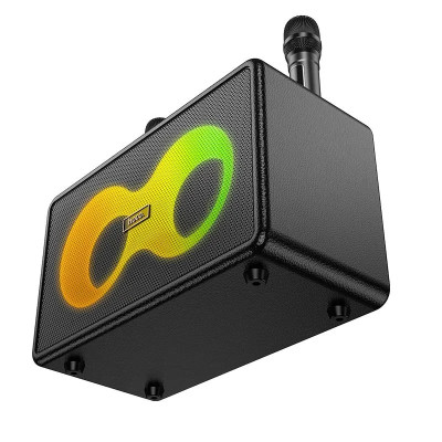 Колонка Bluetooth Hoco HA8 + 2 микрофона Black, Чёрный