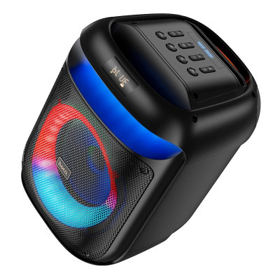 Колонка Bluetooth Hoco HA13 + 2 микрофона Black, Чёрный