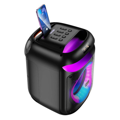 Колонка Bluetooth Hoco HA13 + 2 микрофона Black, Чёрный