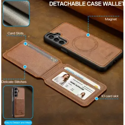 Чехол Накладка Leather Magnet Samsung S938 (S25 Ultra) Коричневая