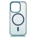 Чохол Накладка Smoky MagSafe iPhone 13 Pro Темно синя