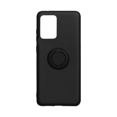 Чехол накладка Ring Color Samsung G985 (S20+) Черная