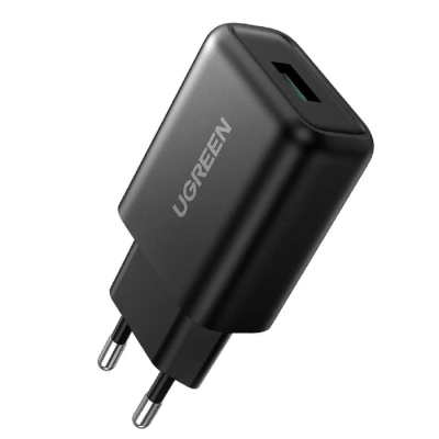 Мережевий зарядний пристрій UGREEN CD122 Fast Charger QC3.0 Black, Чорний