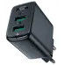 Сетевое зарядное устройство Acefast A33 18W QC3.0 2USB-A Black, Черный