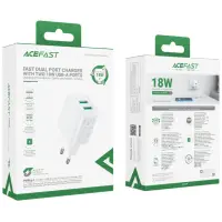 Сетевое зарядное устройство Acefast A33 18W QC3.0 2USB-A White, Белый Сетевое зарядное устройство Acefast A33 18W QC3.0 2USB-A White, Белый