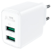 Мережевий зарядний пристрій Acefast A33 18W QC3.0 2USB-A White, Білий
