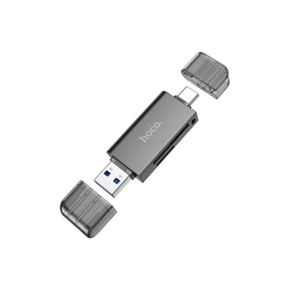 Картрідер Hoco HB39 USB/Type-C 3.0 Сірий {Metal Gray}