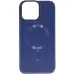 Чехол накладка Bonbon Leather MagSafe iPhone 14 Pro Синяя/Navy blue