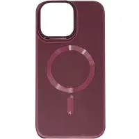 Чохол накладка Bonbon Leather MagSafe iPhone 14 Pro Max Бордо/Plum