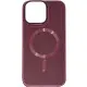 Чехол накладка Bonbon Leather MagSafe iPhone 14 Pro Max Бордовая/Plum