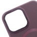 Чехол накладка Bonbon Leather MagSafe iPhone 14 Pro Max Бордовая/Plum