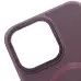 Чехол накладка Bonbon Leather MagSafe iPhone 14 Pro Max Бордовая/Plum