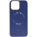 Чехол накладка Bonbon Leather MagSafe iPhone 14 Pro Max Синяя/Navy blue