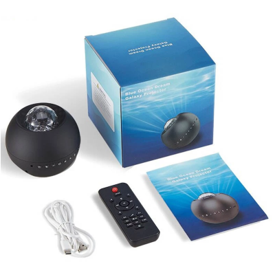 Лазерний нічник проектор Ocean Dream E14 with Bluetooth and Remote Control Black, Черный