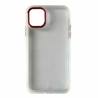 Чехол накладка Crystal Guard iPhone 12 Pro Max Белая/ Красная