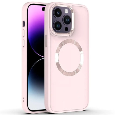 Чехол накладка Bonbon Metal MagSafe iPhone 14 Pro Max Розовая / Light Pink