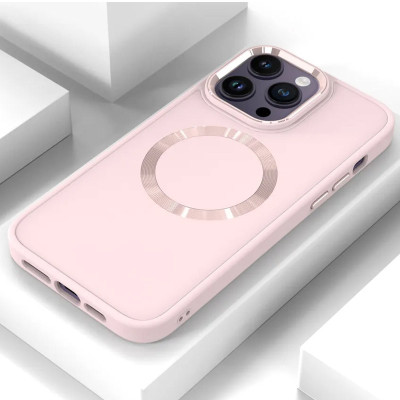 Чехол накладка Bonbon Metal MagSafe iPhone 14 Pro Max Розовая / Light Pink