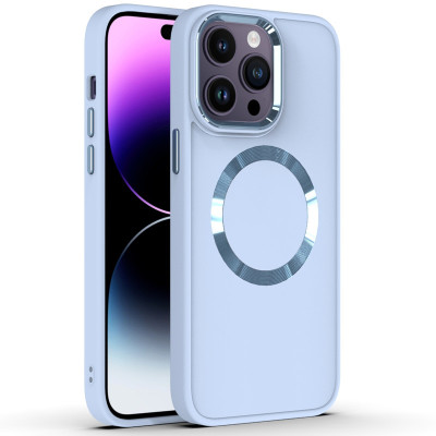Чехол накладка Bonbon Metal MagSafe iPhone 14 Pro Max  Голубая / Mist Blue