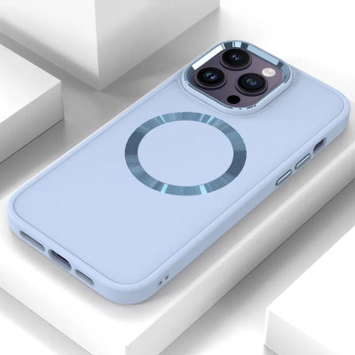 Чехол накладка Bonbon Metal MagSafe iPhone 14 Pro Max  Голубая / Mist Blue