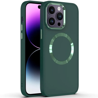 Чехол накладка Bonbon Metal MagSafe iPhone 14 Pro Max Зеленая / Army Green