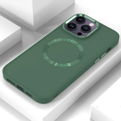 Чехол накладка Bonbon Metal MagSafe iPhone 14 Pro Max Зеленая / Pine Green
