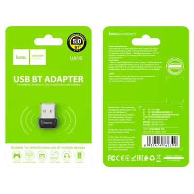 Bluetooth адаптер Hoco UA18 Black, Чорний