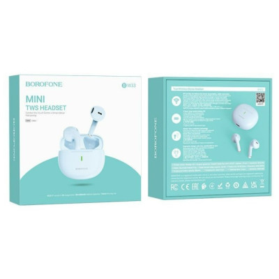 Беспроводные наушники Borofone BW33 Sierra Blue, голубой