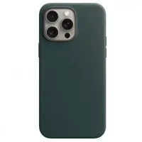 Чехол накладка Leather Case with MagSafe iPhone 15 Pro Зеленая
