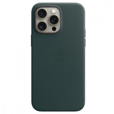 Чохол накладка Leather Case with MagSafe iPhone 15 Pro Зелена