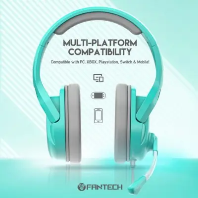 Накладні ігрові навушники-гарнітура з мікрофоном PC Fantech HMH86 Valor X Ментолові