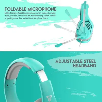 Накладні ігрові навушники-гарнітура з мікрофоном PC Fantech HMH86 Valor X Ментолові