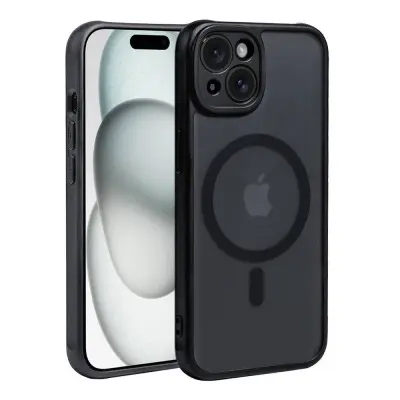 Чехол накладка Anti drop Camera MagSafe iPhone 15 Черная