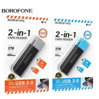 Картрідер Borofone DH9 2in1 USB 3.0 Чорно-блакитна