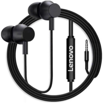 Провідні вакуумні навушники-гарнітура Lenovo QF320  Black, чорний