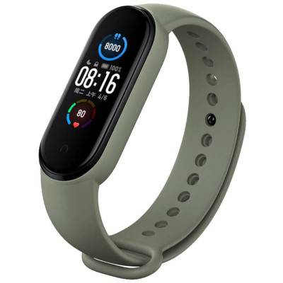Ремешок Силикон Mi Band 3/4 Арми Зеленый