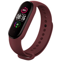Ремешок Силикон Mi Band 3/4 Бордовый (Wine Red)