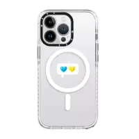Чехол накладка Clear Case MagSafe Nprint iPhone 13/ iPhone 14 Белая (Сердца)