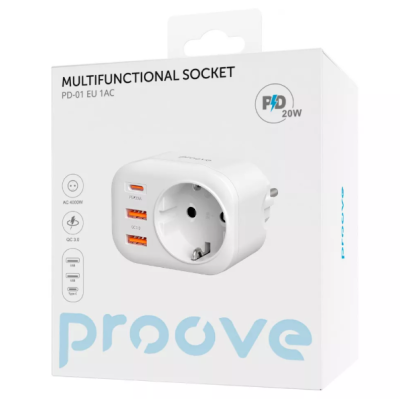 Мережевий зарядний пристрій Proove PD-01 2USB+1PD PD20W 3A White, білий