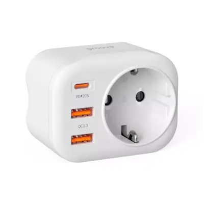 Сетевое зарядное устройство Proove PD-01 2USB+1PD PD20W 3A White, белый