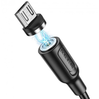 Кабель дата Borofone BX41 MicroUsb Magnetic 1м Чёрный