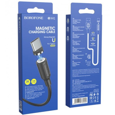 Кабель дата Borofone BX41 Type-C Magnetic 1м Чорний