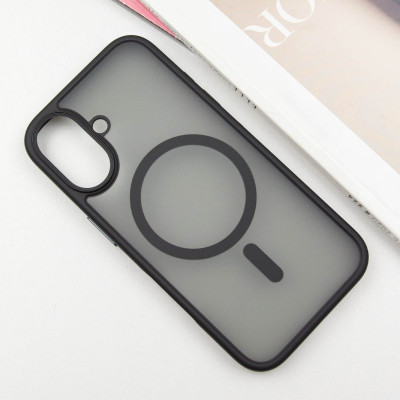 Чехол накладка Metal Buttons with MagSafe iPhone 16 Черная