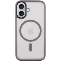 Чехол накладка Metal Buttons with MagSafe iPhone 16 Серая