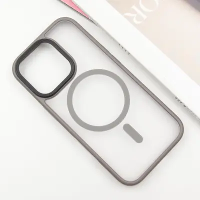 Чехол накладка Metal Buttons with MagSafe iPhone 16 Pro Max Серая