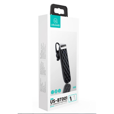 Bluetooth-гарнитура USAMS-BT BT001 Black, черный