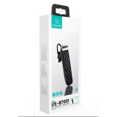 Bluetooth гарнітура USAMS-BT BT001 Black, чорний