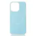 Накладка Liquid MagSafe iPhone 14 Pro Max Голубая (Blue fog)
