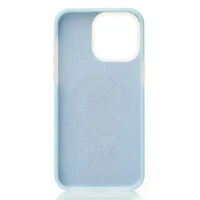 Накладка Liquid MagSafe iPhone 14 Pro Max Голубая (Blue fog)